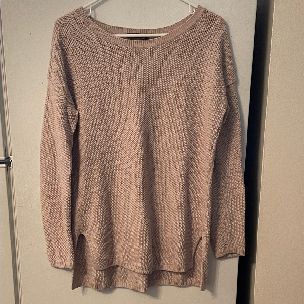 Vince Women's Small Oversized‎ Light Beige Crew Neck Sweater Cotton Cashmere